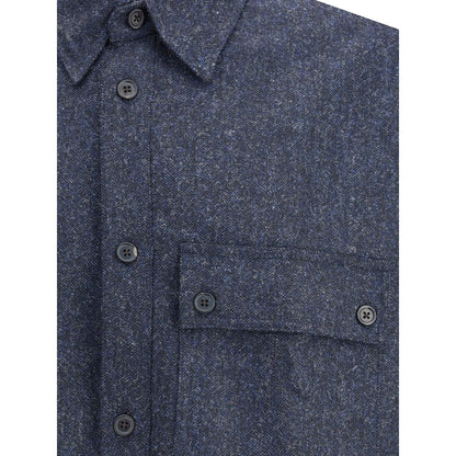 Blue Wool Dress Shirt