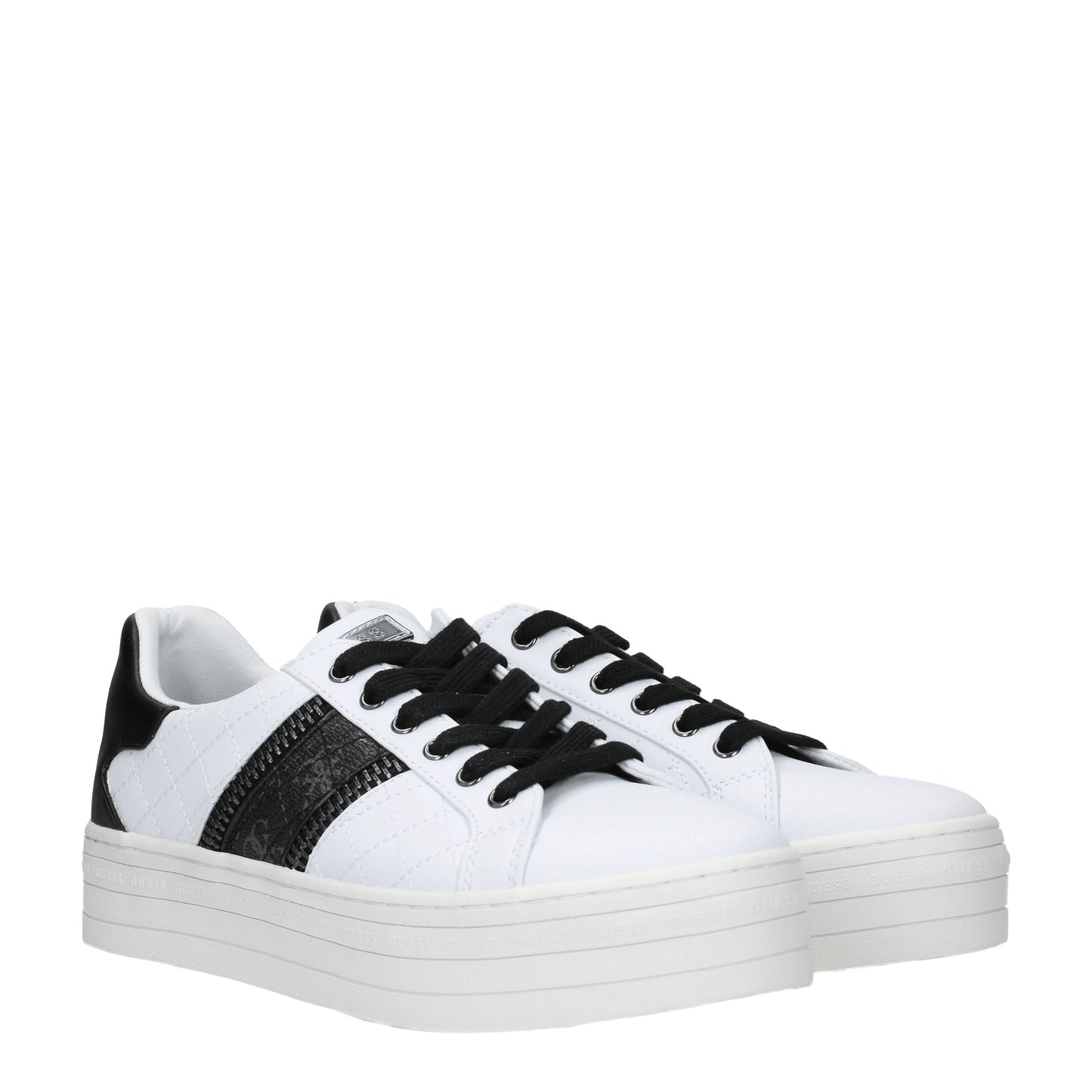 White Polyethylene Platform Sneakers