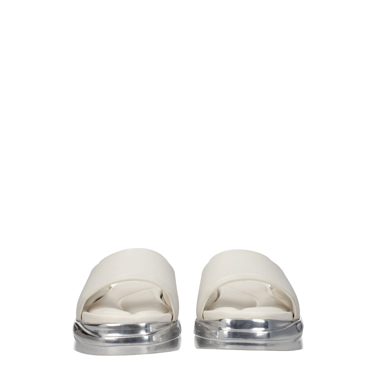 Gray Leather Slippers Sandals