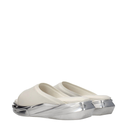 Gray Leather Slippers Sandals