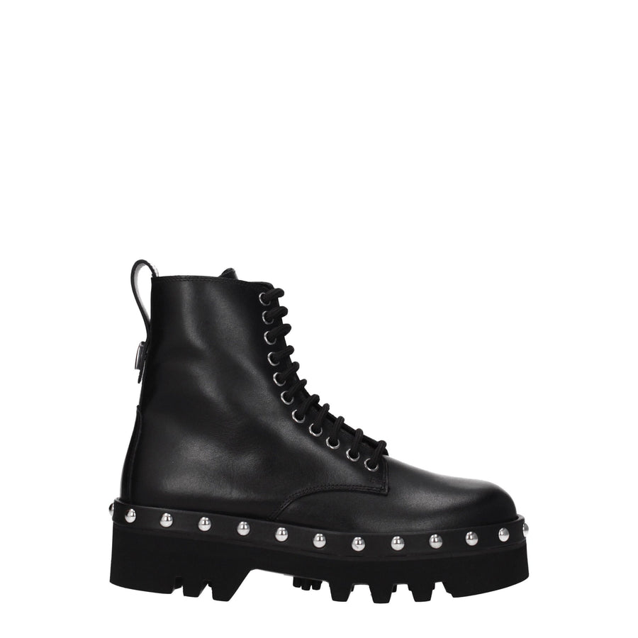 Black Leather Ankle Boots