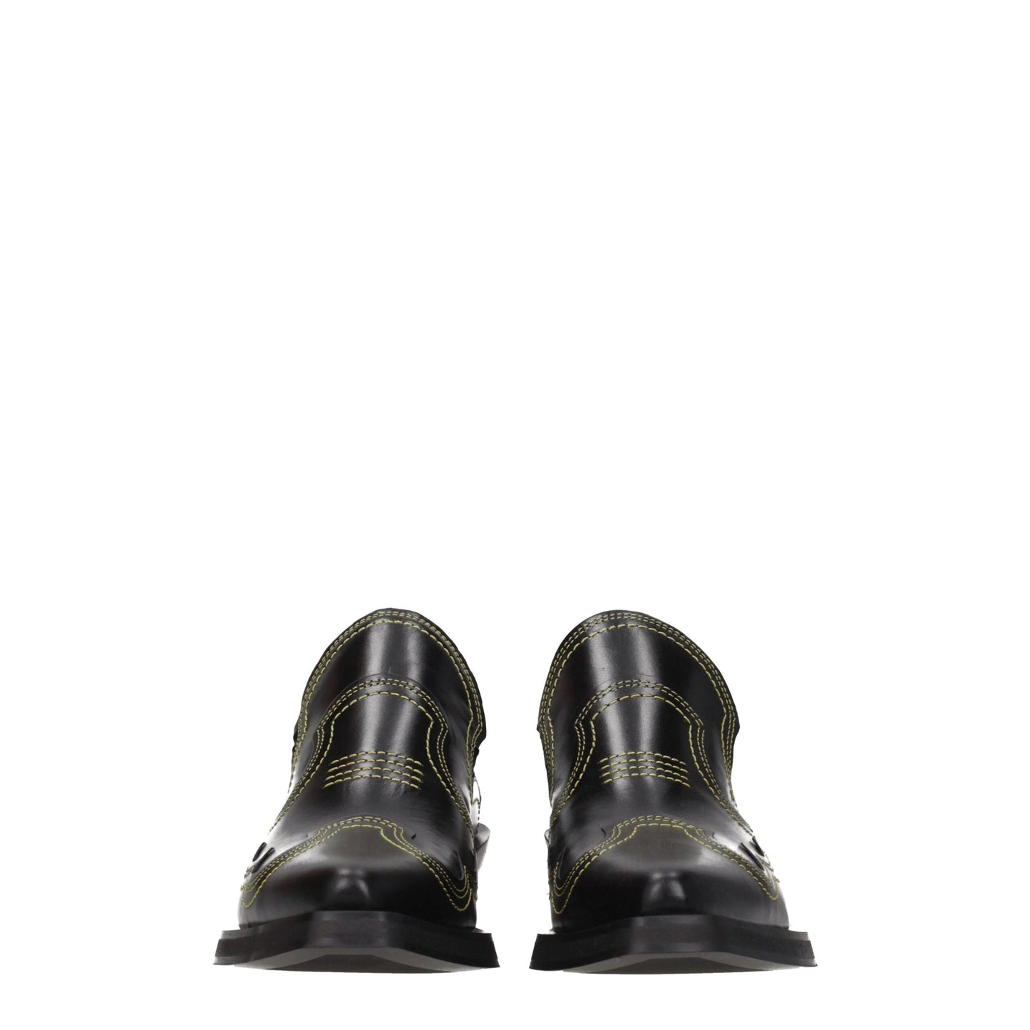 Black Leather Slippers Sandals
