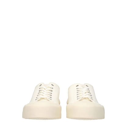 Beige Fabric Low Top Sneakers