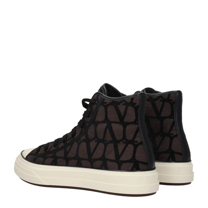 Brown Fabric High Tops