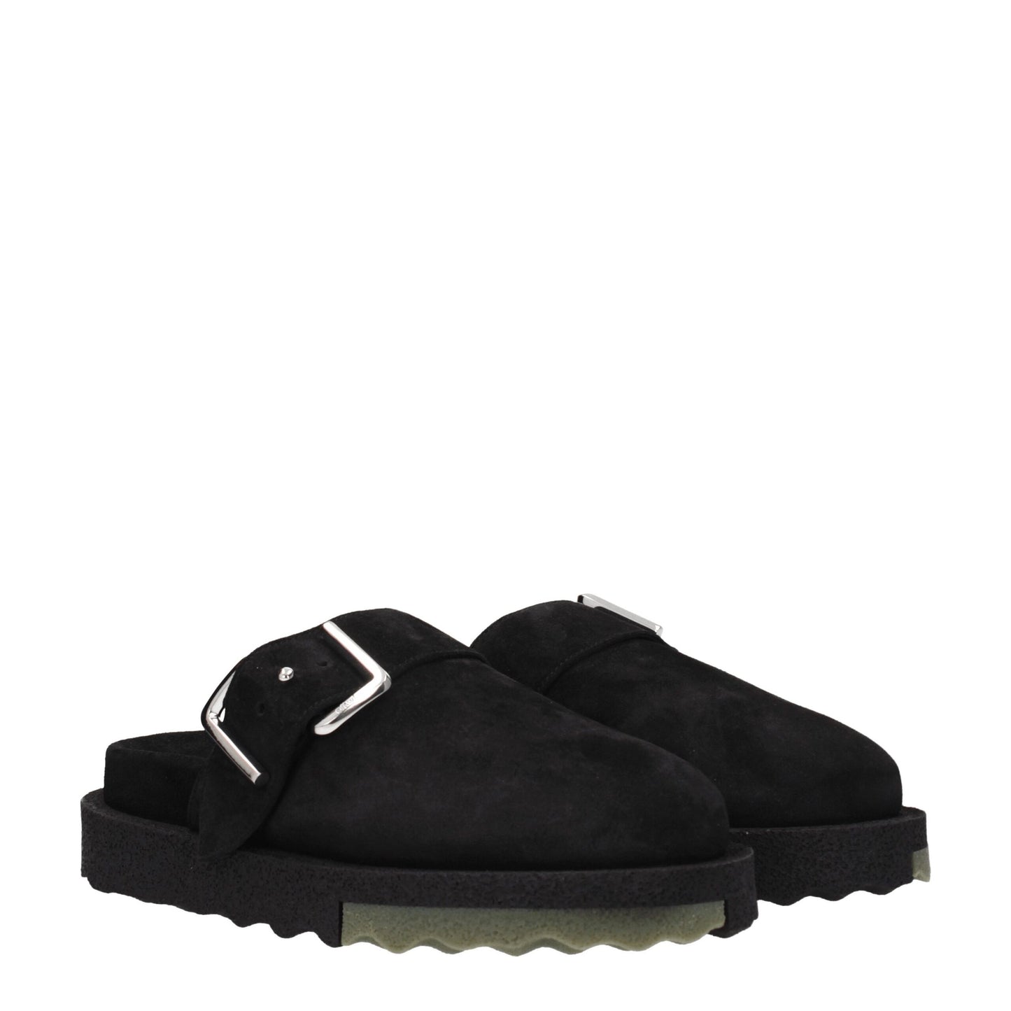 Black Leather Slippers Sandals