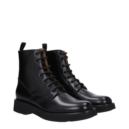 Black Leather Ankle Boots