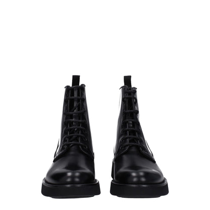 Black Leather Ankle Boots