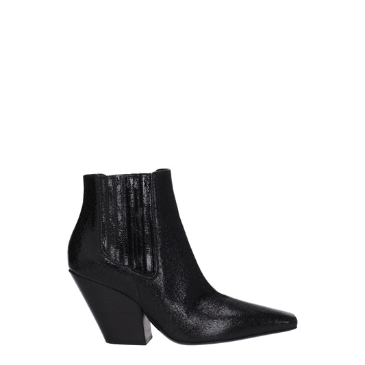 Black Leather Ankle Boots