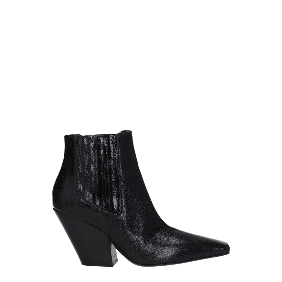 Black Leather Ankle Boots