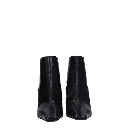 Black Leather Ankle Boots