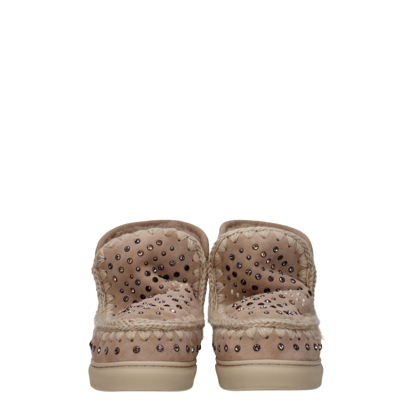 Beige Leather Ankle Boots