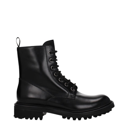 Black Leather Ankle Boots