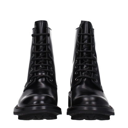 Black Leather Ankle Boots