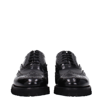 Black Leather Oxfords And Derbies