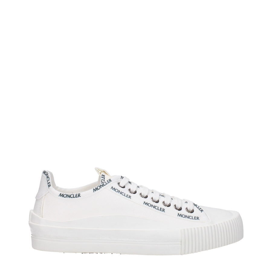 White Fabric Low Tops