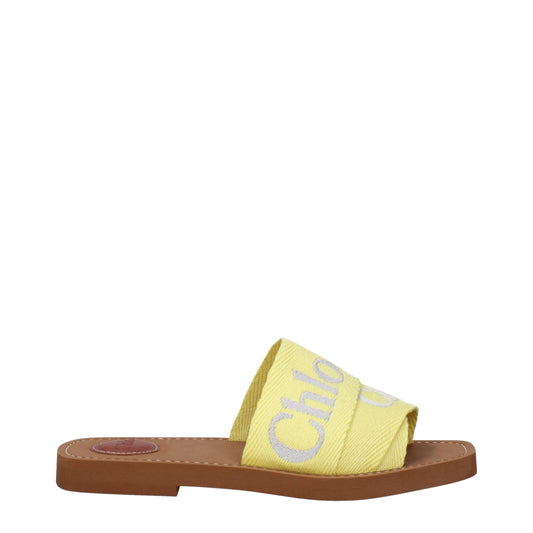 Yellow Fabric Slippers Sandals