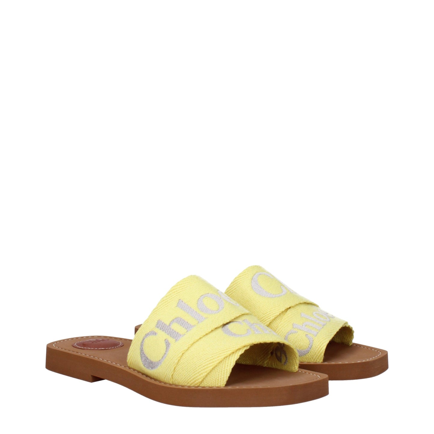 Yellow Fabric Slippers Sandals