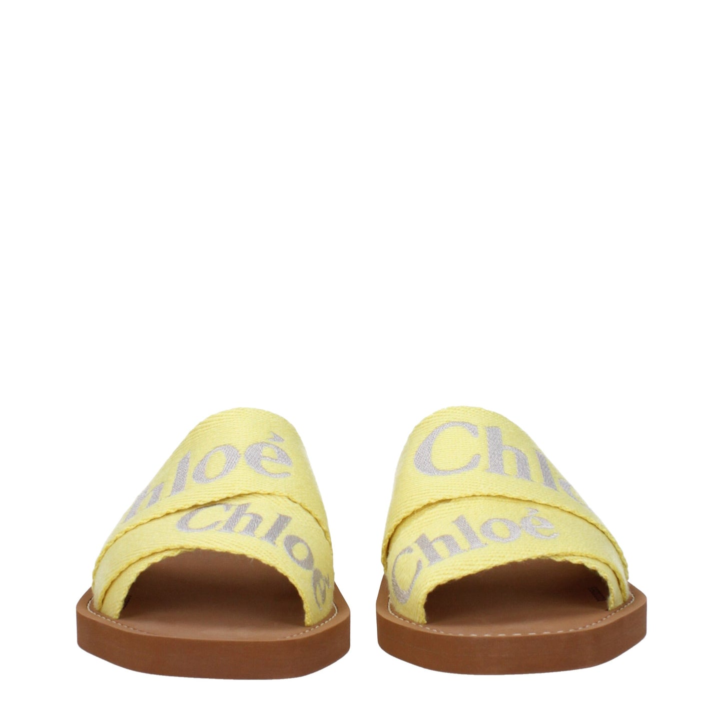Yellow Fabric Slippers Sandals