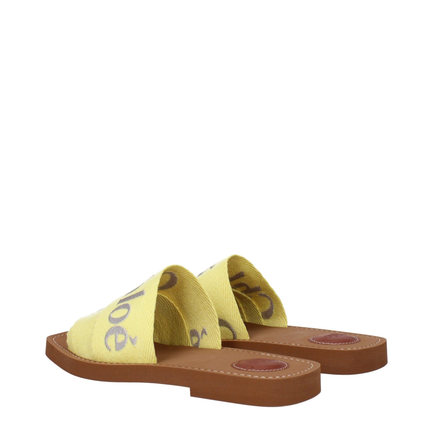 Yellow Fabric Slippers Sandals