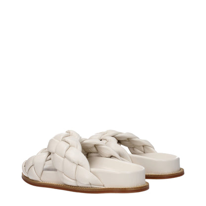 Beige Leather Slippers