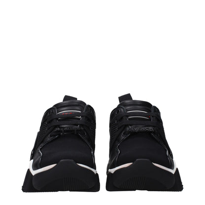 Black Fabric Chunky Sneakers