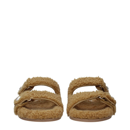 Brown Fabric Slippers