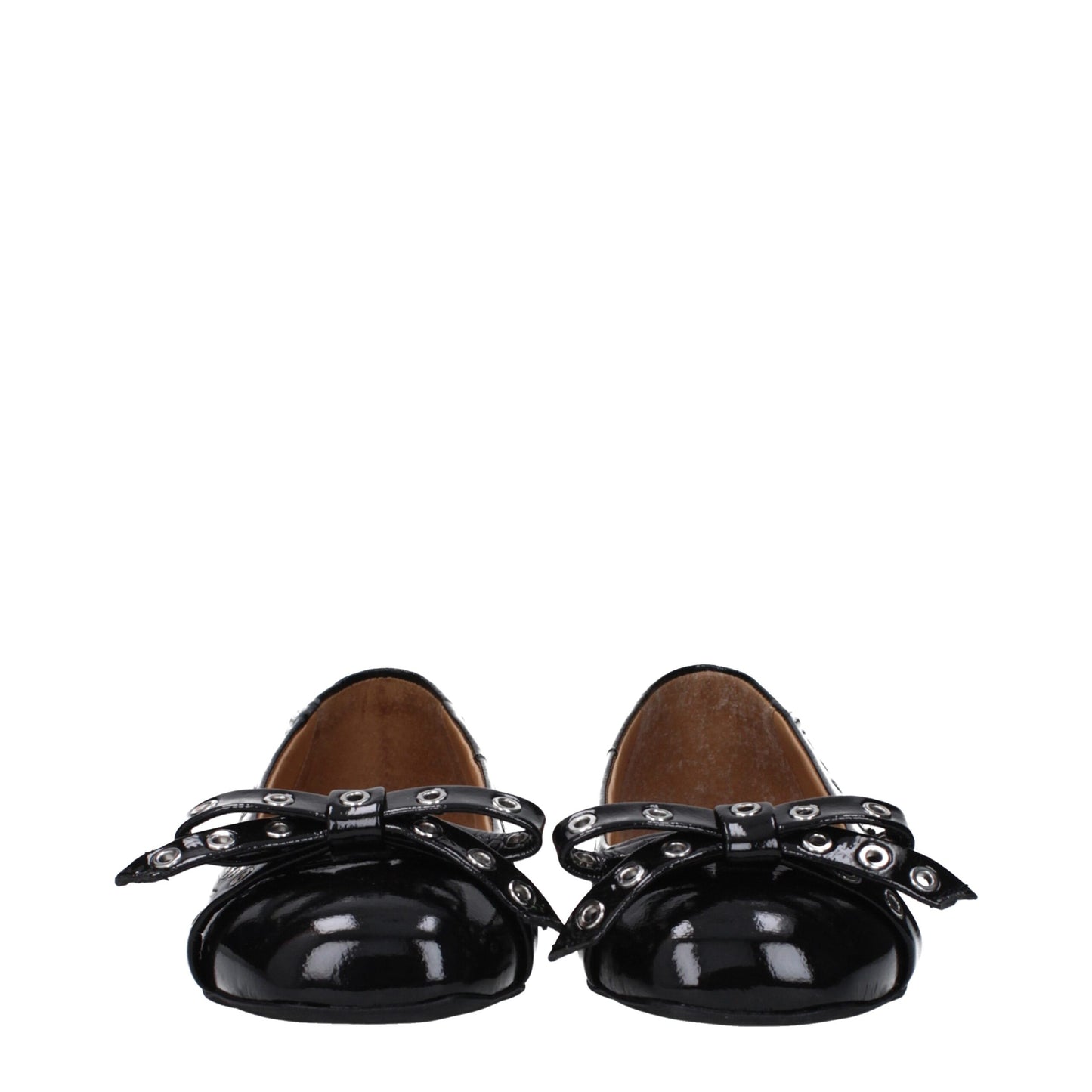 Black Leather Ballet Flats