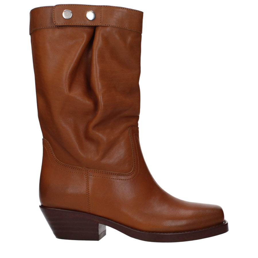 Brown Leather Ankle Boots
