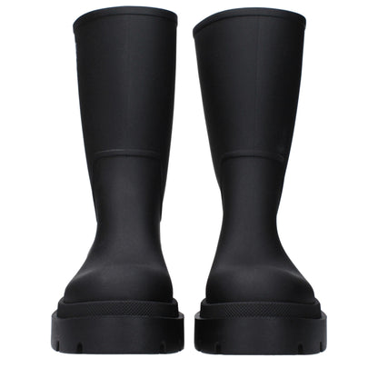 Black Cotton Ankle Boots