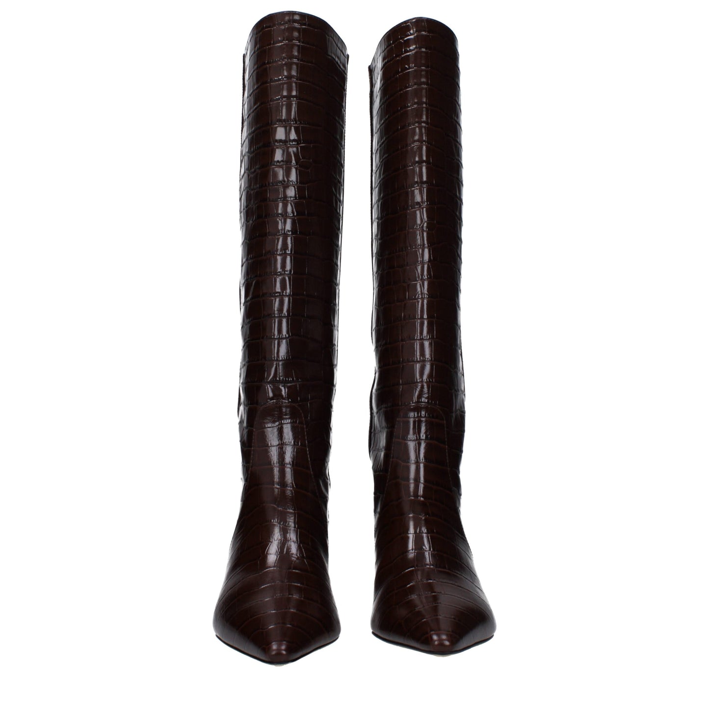 Brown Leather High Heel Boots
