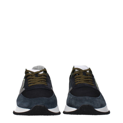 Blue Leather Low Tops