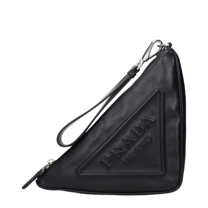 Black Leather Clutch Bags