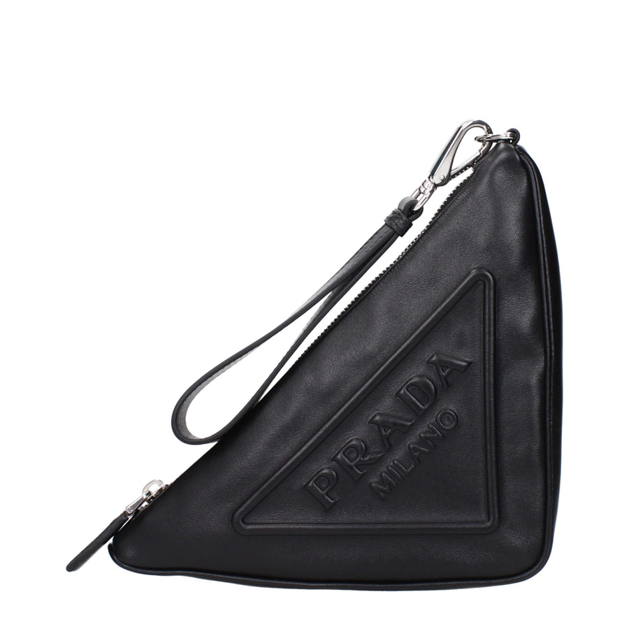 Black Leather Clutch Bags