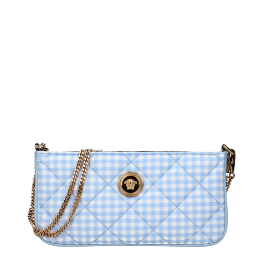 Light Blue Fabric Shoulder Bags