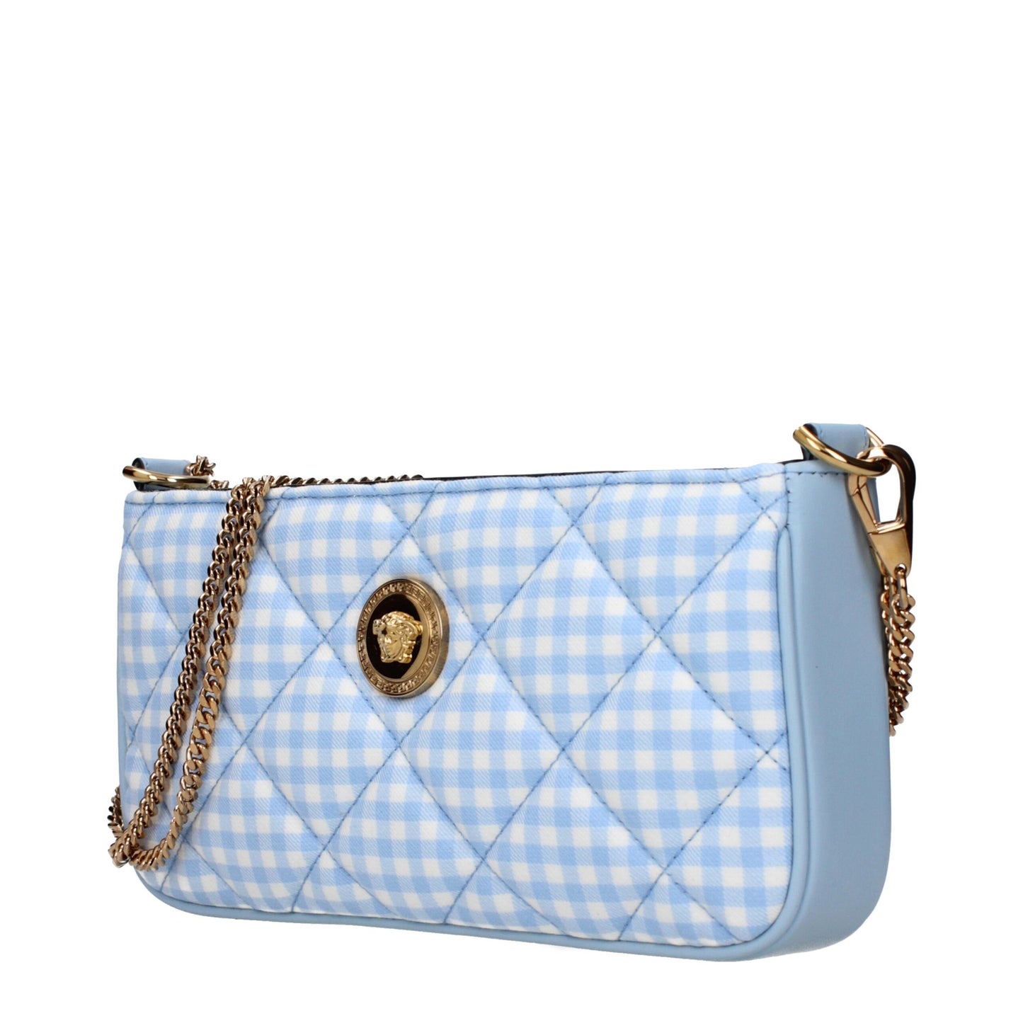 Light Blue Fabric Shoulder Bags