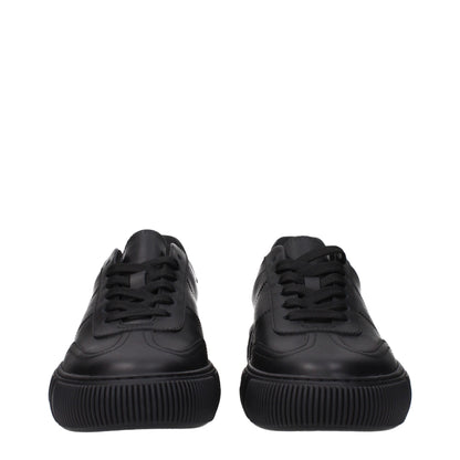Black Leather Low Tops