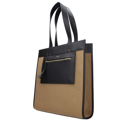 Brown Fabric Shoulder Bags