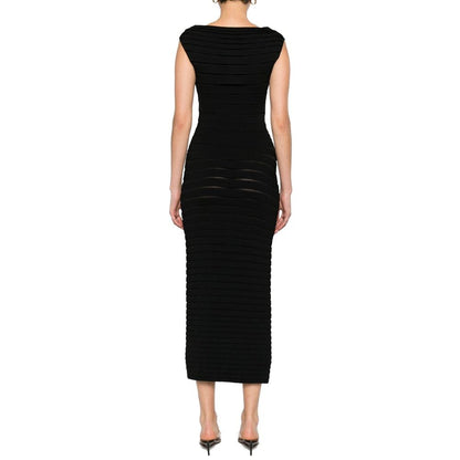 3D-Stripe Midi Dress