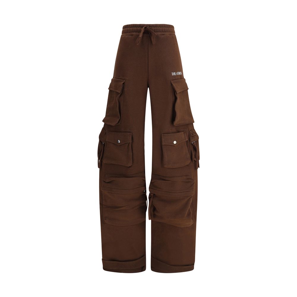 Brown Cotton Casual Pants