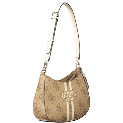 Beige Polyethylene Women Handbag