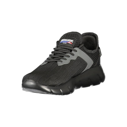 Black Polyester Men Sneaker