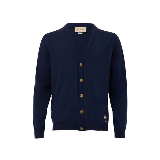 Blue Wool Cardigan