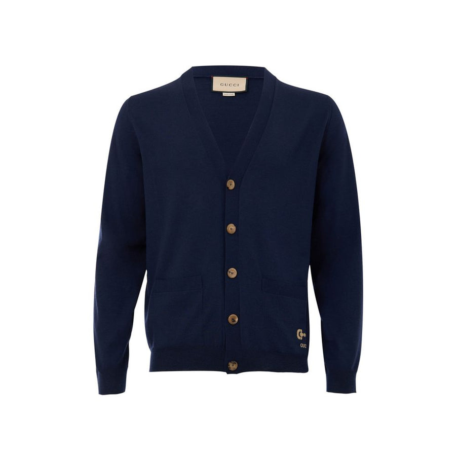 Blue Wool Cardigan