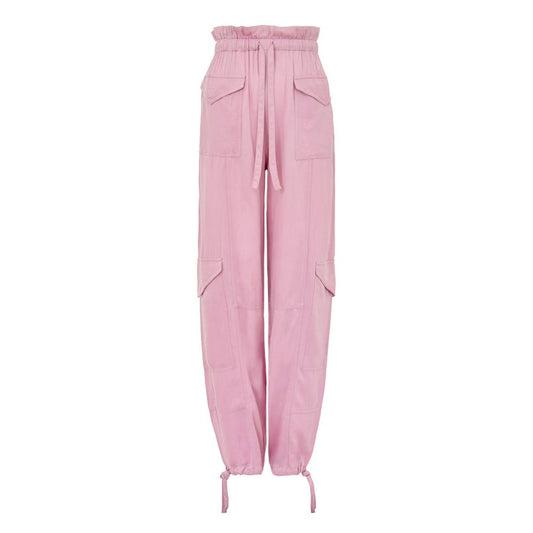 Pink Satin Cargo Pant