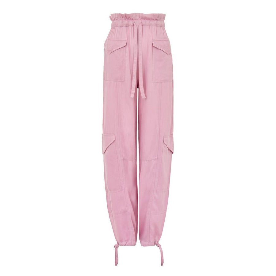 Pink Satin Cargo Pant