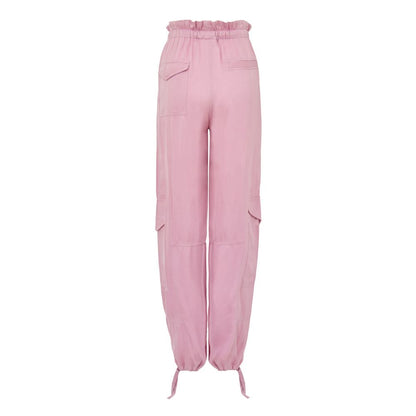 Pink Satin Cargo Pant