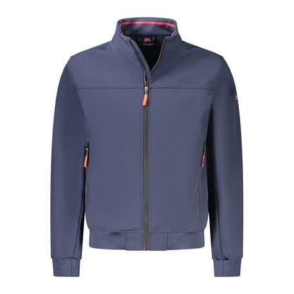 Blue Polyester Men's Jacket