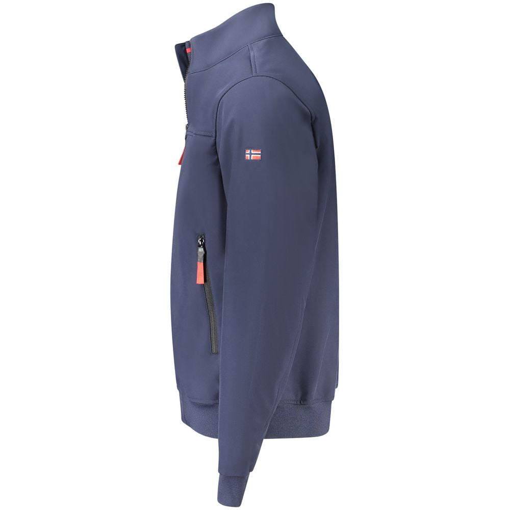 Blue Polyester Men's Jacket