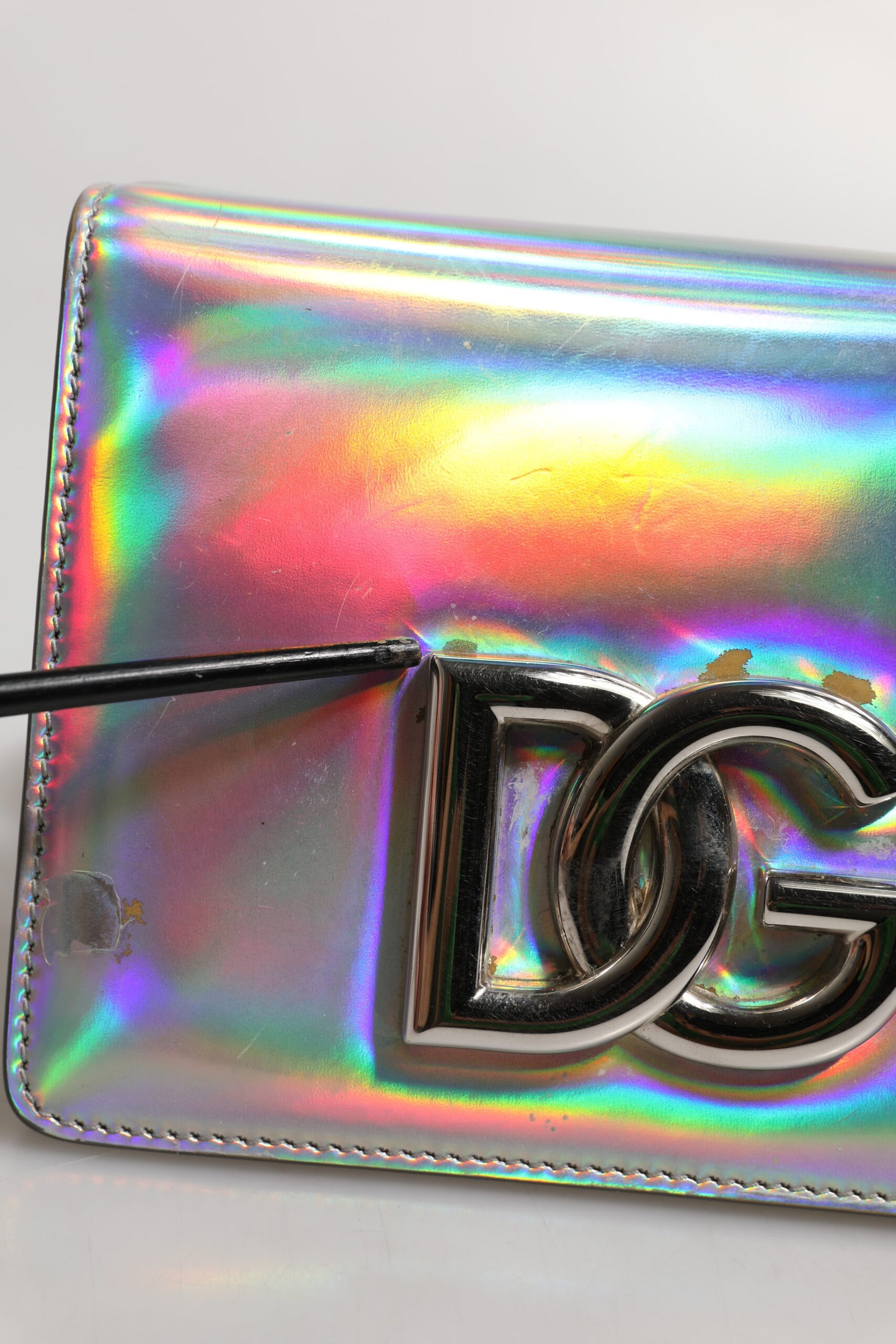 Metallic Silver Holographic Shoulder Crossbody Bag
