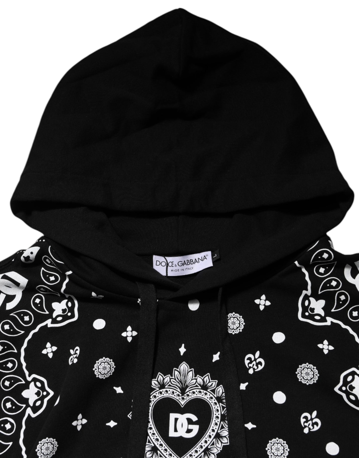Black Bandana Hooded Men Sweatshirt Sweater